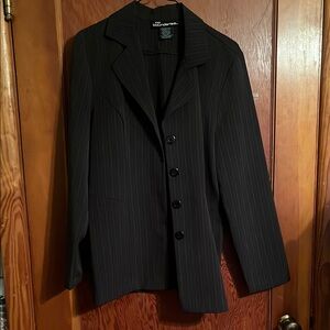 No Boundaries Women's Black Pinstripe Blazer